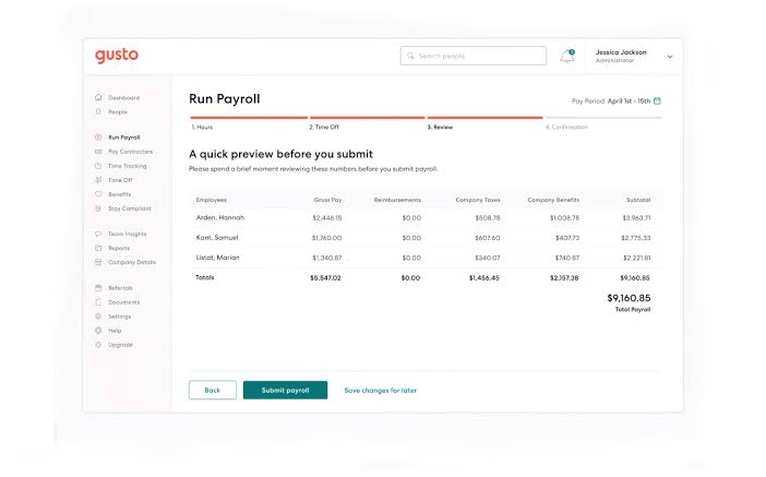 Gusto Automated Tax Filing Interface
